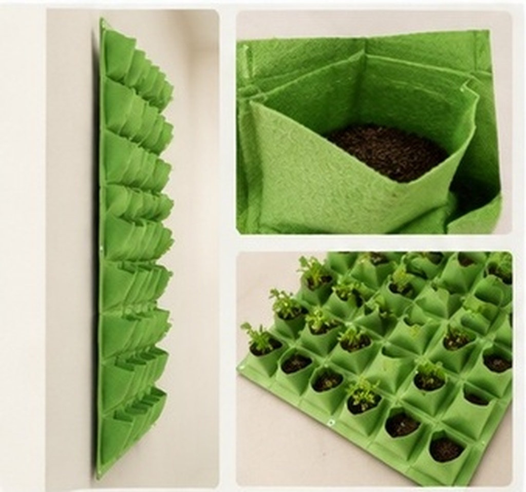 Vertical Planter - 64 Pockets Wall Mounted Planting Bag