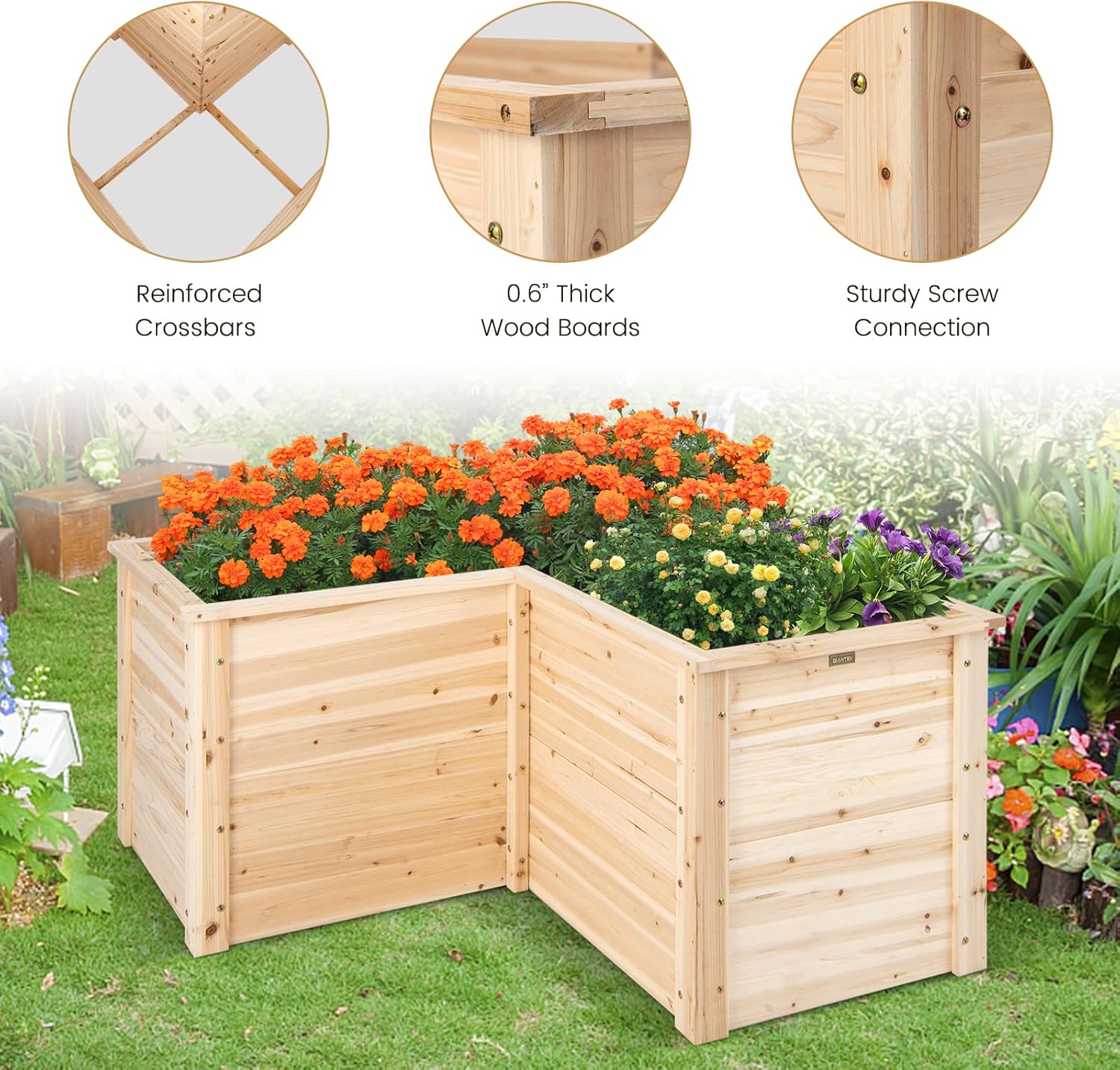 Outdoor Solid Wood Raised Gard - Raised Garden Bed recension och pris